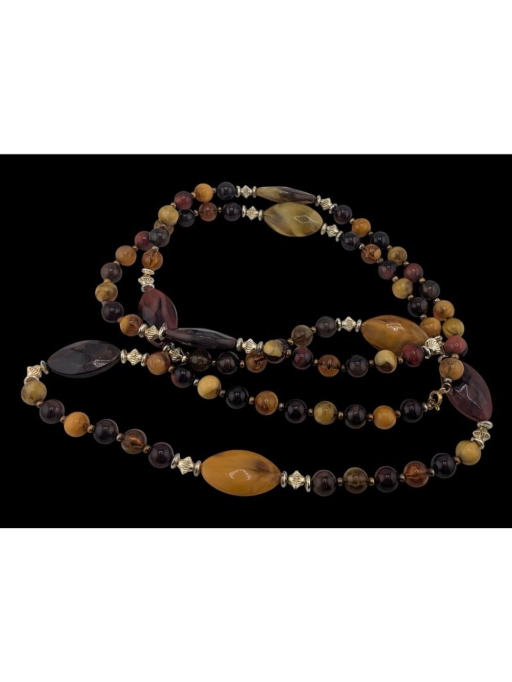 Vintage Bohemian Hippie Earth Tone Beaded Necklace